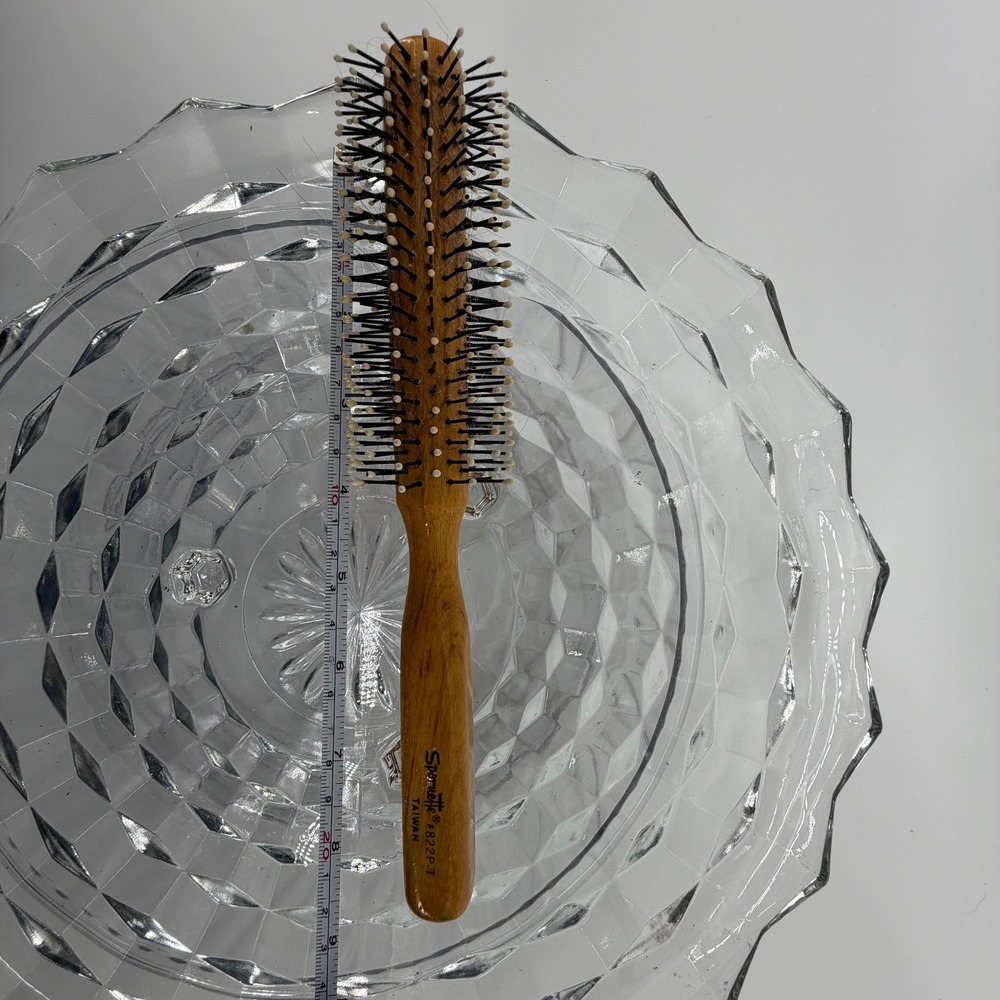 Spornette 822P T Round Hair Brush Wooden Handle Professional‎ Styling